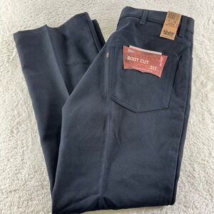 Vintage Levi's 517 Bootcut Navy Blue‎ Black Tag Canvas Pants Work 38x30 NEW NWT